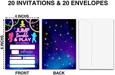 Покани за рожден Ден LeFohLon Rainbow Jump, 20 Опаковки на Двустранните Покани Картички за рожден ден С Конвертами, Аксесоари