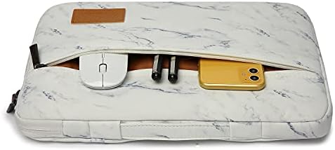 DACHEE White Marbe 360 ° Защитен Водоустойчив Калъф За лаптоп, чанта-ръкав с дръжка, който е Съвместим с лаптоп 15 инча-15,6 инча