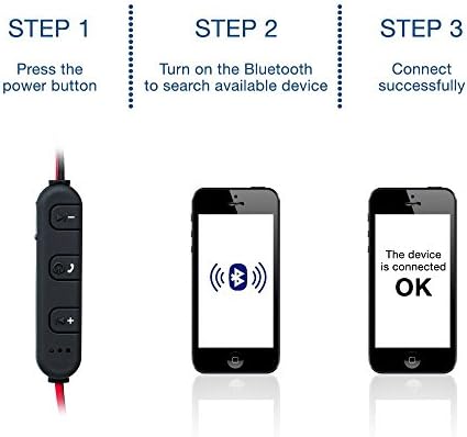 Безжични слушалки в ушите на Емерсън със защита от изпотяване Bluetooth-слушалки с Универсален микрофон, дистанционно управление и магнитен притегателен ER106002