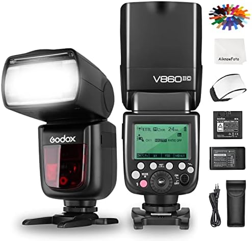 Светкавица за фотоапарат Godox V860II-C с високоскоростна синхронизация GN60 1/8000, безжична TTL II с литиево-йонна батерия 2,4 G, съвместима със светкавица Canon Canon 6D 50Г 60D 1DX 580EX II 5D