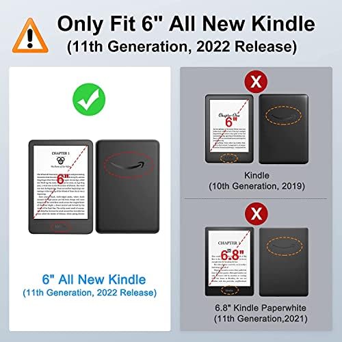 за 6 Калъф Kindle 11th Generation 2022, тънък Водоустойчив здрав калъф от TPU (не е подходящ за Kindle Paperwhite 11th