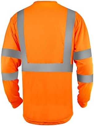 LX Светоотражающая Защитно Риза С Дълъг Ръкав, Светоотражающая Дишаща Тениска с Висока Видимост за Работа, Изграждане