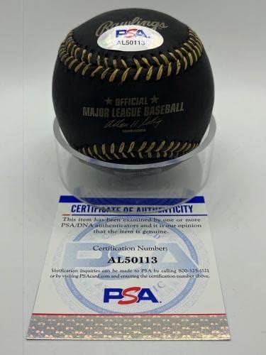 Пийт Роуз Подписа Автограф на Официалния MLB Бейзбол Black & Gold Дантела PSA DNA * 13 Бейзболни топки с Автографи