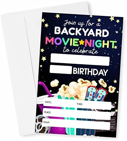 Покана за рожден Ден във филм, в задния двор, Украса за Покани за рожден Ден на кино на открито, за да проверите за партита по повод деня на раждане за деца и възрастн?
