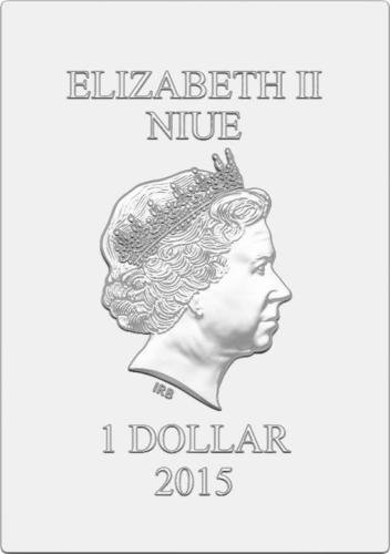 2015 NU limited Ниуе 2015 Реколта мини Плакати на стойност 1 долар на САЩ - Great Lakes 1/2 Унция Сребърна Монета на