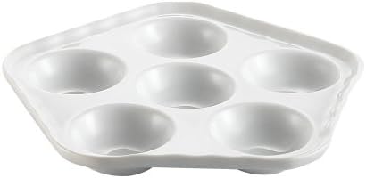 Кръгла чиния за охлюви от порцелан С.А.С. с дръжка, 10-3/4 в 7-1/2 към 1-1/ 2 инча, Супер Бяло, Кутия от 24