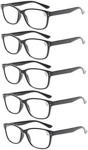 Очила за четене JOSCHOO, 5 опаковки, качествени ридеры на пружинном панта, първокласни черни дизайнерски модни за мъже