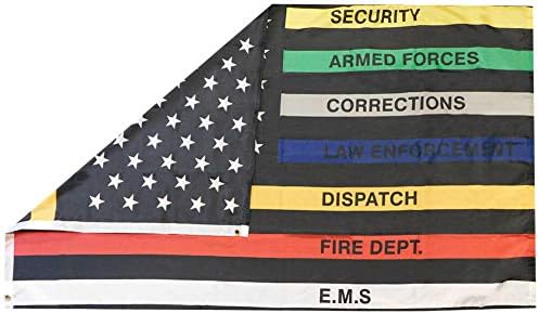 Американски Едро Супермаркет 3x5FT Поздрав Тънка Линия Флаг Военна Полиция, Пожарна Коригиране на Изпращане на EMS