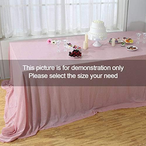 Poise3EHome 50×80 Правоъгълна Розова Покривка с Пайети за Празнична Торта, Десерт Маса, Изложбени Дейности, Розов