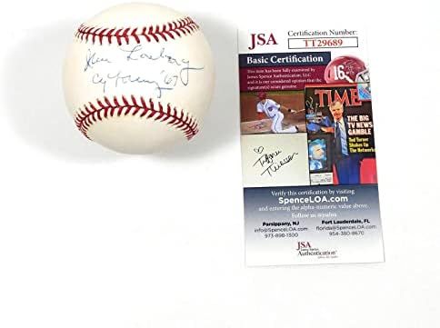 Бейзболни Топки с Автограф на Джим Лонборга OMLB с Надпис Cy Young 67 JSA Auto DA046388 - Бейзболни Топки С Автографи