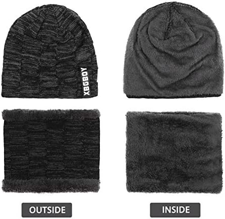 Зимна шапка шапка шал комплект за мъже, жени, топло руното капачка череп на шапката е дебела шия по-топла, Зимна подаръчен