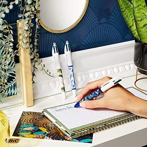 Химикалка химикалка BIC 4 Colors Decor Botanical със Средна заострением (1,0 мм) - Различни ботанически рисунки - Опаковка