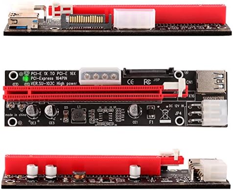 Ubit 6 Pack най-новия PCI-E GPU Странично Express Кабел 16X-1X (6pin / MOLEX / SATA) с Led Графичен Карта за разширение