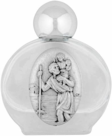 Малка Стъклена бутилка за Светена вода Venerare (Свети Христофор)
