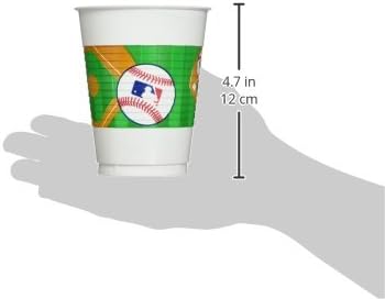 Пластмасови чаши Amscan на Мейджър лийг бейзбол - 16 грама. | Опаковка 25, 16 грама зелен цвят