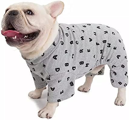 Пижами за малки кучета Sassy си кученце Сив цвят с Весели букви (Medium)