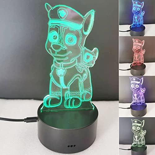 3D лека нощ Лапа Играчки Илюзия Лампа USB Сензорно Управление 7 Цвята Промяна RGB Настолни Лампи Детска Спалня Начало Декор Детска Led Светлини за Деца, Момчета, Момичета