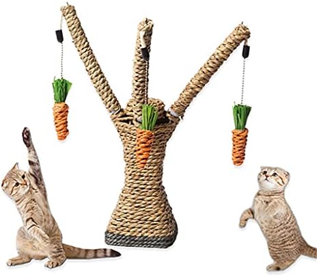WZHSDKL Котки Стъргало Дърво Свири Въже Любяща Моркови Катерене Играчки От Дърво за Коте за Домашен Любимец Царапающая