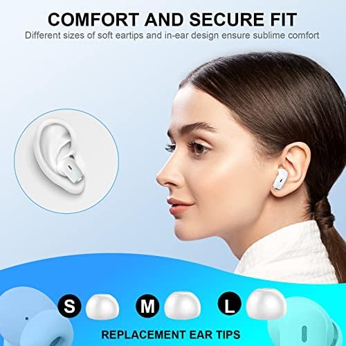 Безжични слушалки в ушите, Слушалки, Bluetooth 5.2 с led дисплей хранене, Втулки Bluetooth с шумопотискане в ушите с