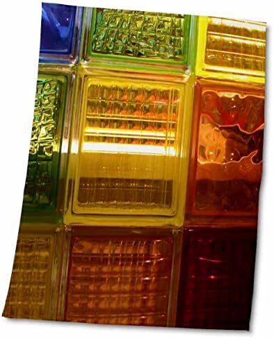 3dRose Florene Contemporary - Красиви Оранжеви, Жълти, Сини и Зелени Стъклени блокове - Кърпи (twl-62069-1)