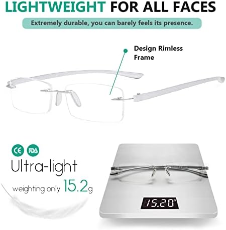 Дамски очила за четене Eyekepper Small Lenes Без рамки - без рамки Очила за четене за мъже със Сребристи дужками +2.25