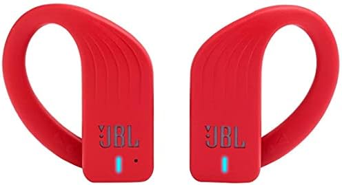 Водоустойчиви спортни слушалки в ушите JBL Endurance Peak в комплект с Луксозен плюшен калъф за носене CCI (Червен)