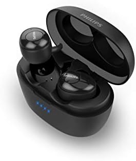 PHILIPS UpBeat SHB2505 Безжични слушалки в ушите Bluetooth 5.0, стерео TWS с възможност за възпроизвеждане на до 3 + 9 часа, калъф за бързо зареждане чрез USB-черен (SHB2505BK)