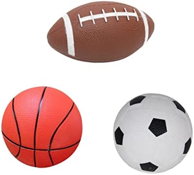 BESPORTBLE 1 Комплект/3шт Надуваеми топки, Играчки Детски Футболен Комплект Детско Ръгби Червен Футболен Баскетбол Детски PVC