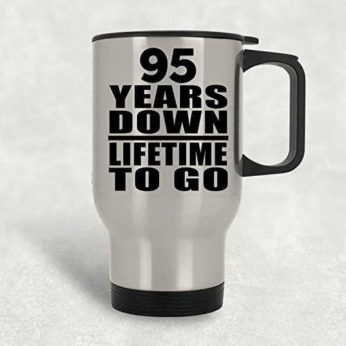 Designsify 95th Anniversary 95 Години от Живота си В Наличност, Сребърен Пътна Чаша 14 грама, на Чаша от Неръждаема Стомана С Изолация, Подаръци за рожден Ден, Годишнина, Коледа, Де?