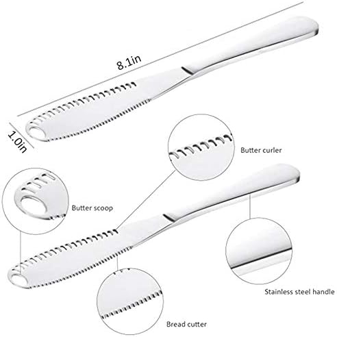 Комплект ножове за сирене WANGXINYI - Ножове за сирене от неръждаема стомана с дървена дръжка (Ножове за масло, 2, Щипки X 2)