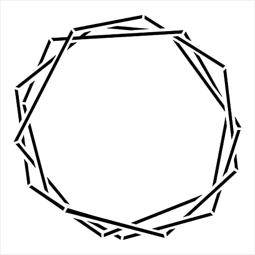 Шаблон във формата на геометрична рамка с монограм във формата на троен осмоъгълник от StudioR12 - Изберете размер -