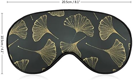 Маска за Сън Golden Ginko Leaf Здрава Превръзка На Очите Меки Калъфи за Маски за Очи с Регулируема Каишка за Мъже И Жени