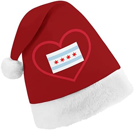 Аз обичам коледна шапка с червено сърце в Чикаго, персонални шапка на Дядо Коледа, забавни коледни декорации