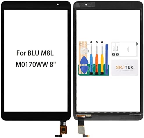 за BLU M8L Подмяна на екрана M0170WW 8 за BLU M8L Ремонт дигитайзер за BLU M8L Смяна на сензорен екран M0172WW M0174WW M0176UU Черно (без дисплей)