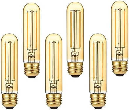 Led Лампа с нажежаема Жичка T10 с регулируема яркост, Тръбна Лампа 4 Вата, което се равнява на E26, Амбър Светлина Едисон