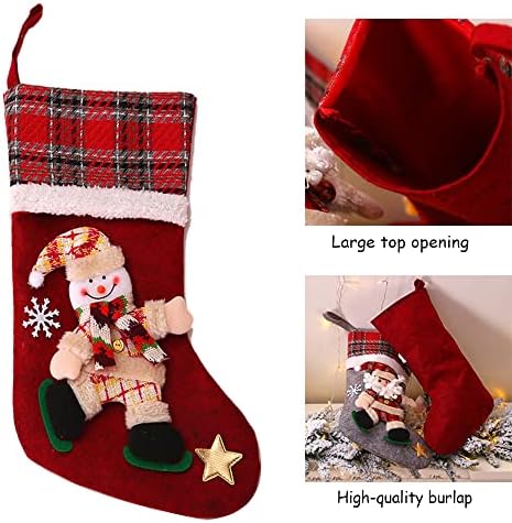 Комплект коледни Чорапи Jorill, 3, 16 инча, Персонални Чорапи Голям размер с Сантой, Снеговиком, Елени, Коледен Герой,