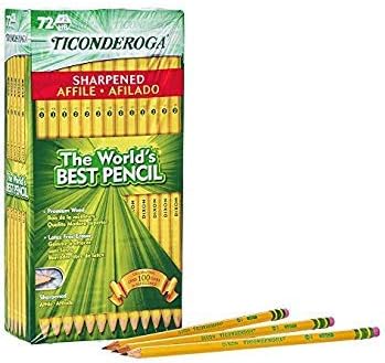6 x 12 Опаковки ПРЕДВАРИТЕЛНО заточенных моливи Dixon Ticonderoga #2 (72 молив)