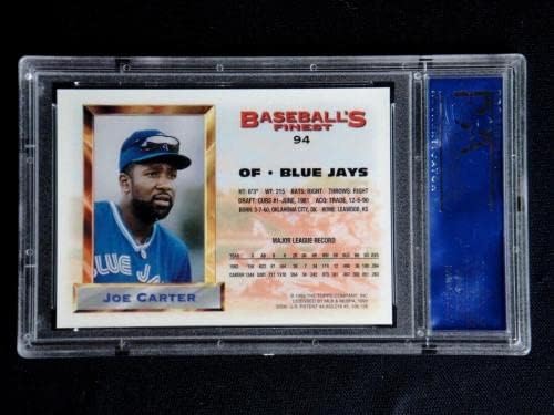 Бейзболна картичка Joe Carter 1993 Topps Finest Refractor 94 Psa 9 Mint Blue Jays - Бейзболни картички с надпис Slabbed