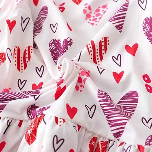 Панталони Beehong Модерен комплект за малки момичета, Сладко Отгоре с дълги ръкави в Деня на Свети Валентин, Дрехи за момичета и Подаръчен комплект за момиченце (Черве?