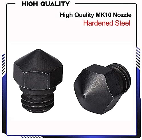 Дюзи MK10 от закалена стомана ZHENGGUIFANG ZGF3D за въглеродни влакна 0.2/0.4/0.6/0.8 мм M7 за екструдер HOTEND (Размер: 2 елемента 0,2 мм)