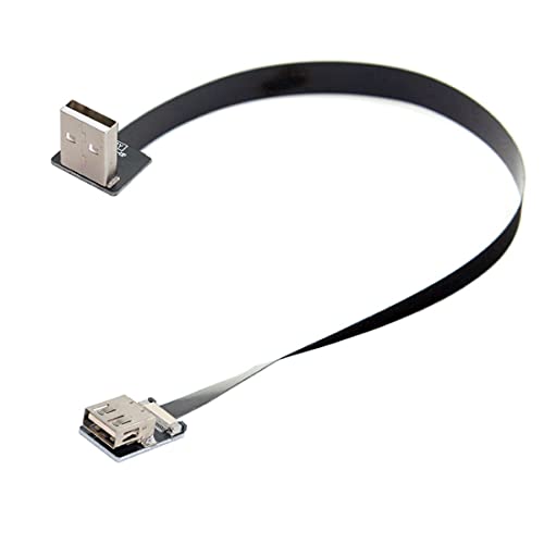 ChenYang CY Up Ъгъл Плосък Тънък Гъвкав кабел USB 2.0 Type-A за мъже и Жени, Удлинительный Кабел за предаване на данни за FPV, Диск, Скенер и принтер, 50 см