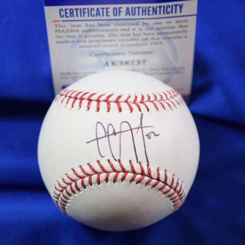 Cc Sabathia PSA ДНК Coa Автограф Висша Лига OML Бейзбол с автограф от ръката на