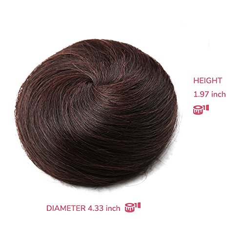 Bella Коса естествена Коса, Връзка за изграждане, Перука-Поничка, изкуствена коса, за жени и мъже, Бърз грим, Изкуствени гумени ленти за коса (# 2-Тъмно кафяво /Най-тъмно ?
