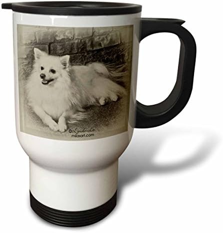 3 Чаша за пътуване с участието на американската Эскимосской куче, 14 грама, Неръждаема стомана, Бял