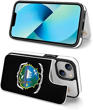 Флип калъф за мобилен телефон с стопанските Либерия, Съвместим с iPhone 13 Mini с отделение за карти памет, джоб за телефон