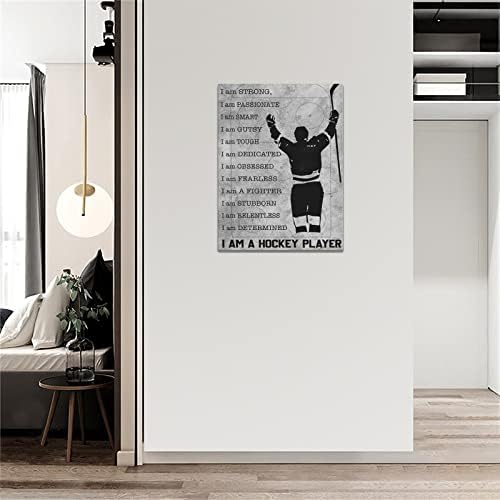 Хокей на Стенен монтаж Арт Футболен Плакат Стенен Декор за Стаята на Момчето Хокей Спортни Картини на Платно Подаръци за хокей Отпечатват В Рамка Съвременно Произ?
