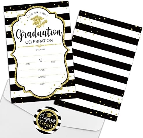 Покана за честване на бала REWIDPARTY с конвертами и стикери (Комплект от 15 броя) Покани на выпускную парти Поздравителни