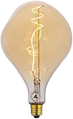 Негабаритная Декоративна Led Лампа, Реколта Спирална Нишка с нажежаема Жичка Edison Light Топло Жълто на Цвят, с Регулируема