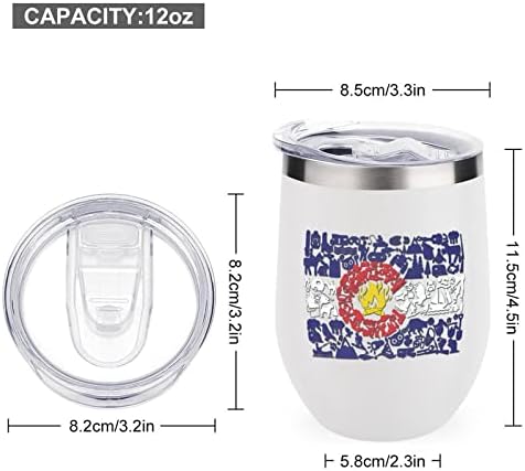 Колорадски флаг, бутилка за сноуборд, чаша с капак, изолиран чаша от неръждаема стомана, чаша за офиса и дома с двойни