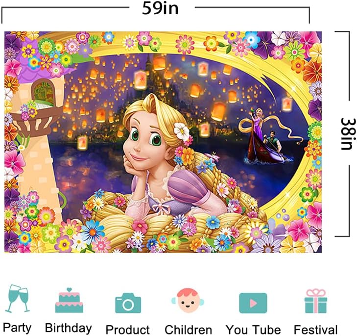 Принцеса Рапунцел Фон за Парти по случай рождения Ден на Доставка Заплетени Банер за Душата на Детето за Украса на Парти по Случай рождения Ден на 5x3ft